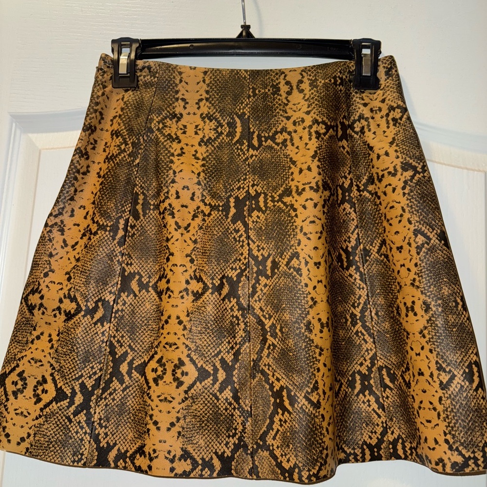 Snake Print A-Line Skirt
